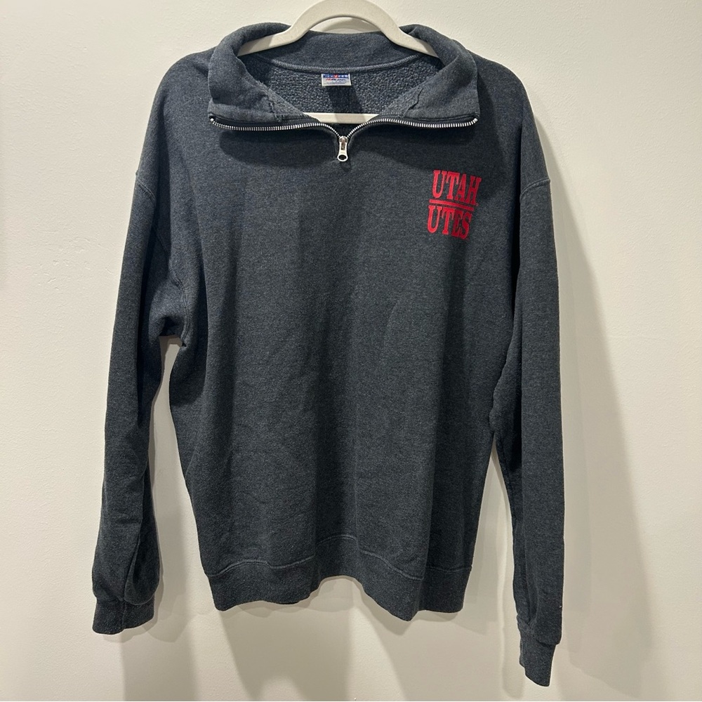 Champion Utah Utes Gray Half-Zip Men's Sweater